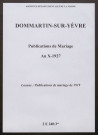 Dommartin-sur-Yèvre. Publications de mariage an X-1927