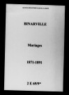 Binarville. Mariages 1871-1891