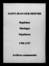Saint-Jean-sur-Moivre. Baptêmes, mariages, sépultures 1709-1727