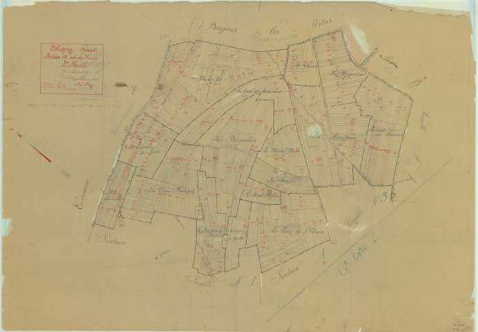 Val-des-Marais (51158). Coligny (51158). Section A2 échelle 1/2500, plan mis à jour pour 1934, plan non régulier (papier)