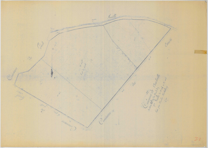 Charleville (51129). Section D3 échelle 1/2500, plan mis à jour pour 01/01/1956, non régulier (papier)