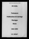Écueil. Naissances, publications de mariage, mariages, décès 1843-1852