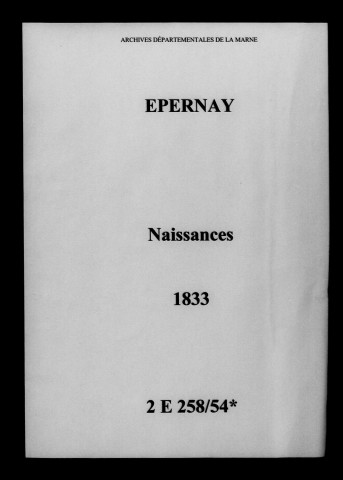 Épernay. Naissances 1833