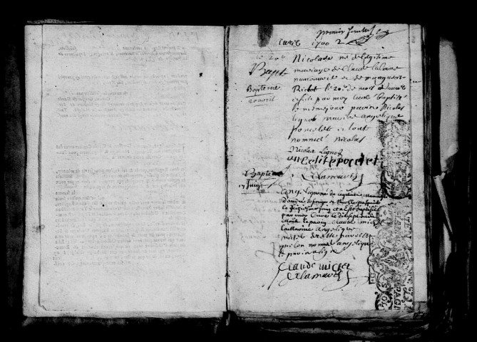 Argers. Baptêmes, mariages, sépultures 1700-1715
