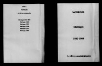 Norrois. Mariages 1843-1860
