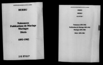 Berru. Naissances, publications de mariage, mariages, décès 1893-1902