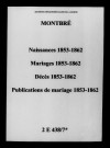Montbré. Naissances, mariages, décès, publications de mariage 1853-1862