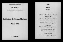 Moeurs. Publications de mariage, mariages an XI-1862