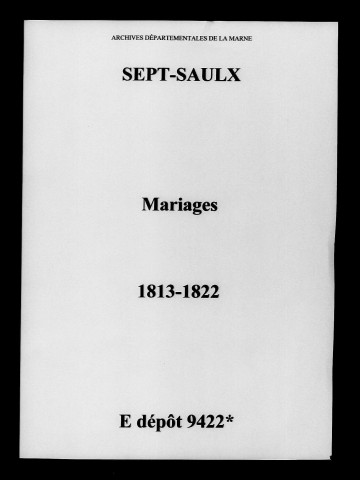 Sept-Saulx. Mariages 1813-1822
