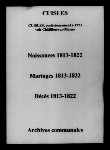 Cuisles. Naissances, mariages, décès 1813-1822