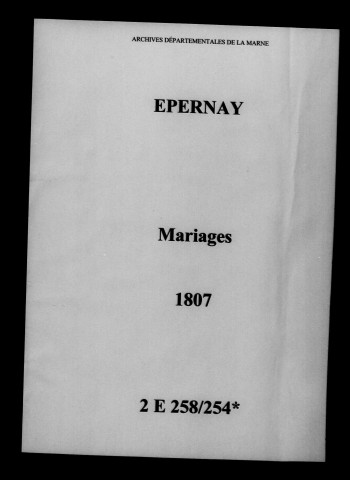 Épernay. Mariages 1807