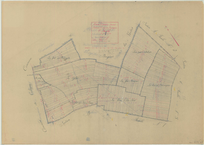 Pierre-Morains (51430). Section A1 échelle 1/2500, plan mis à jour pour 1935, plan non régulier (papier)