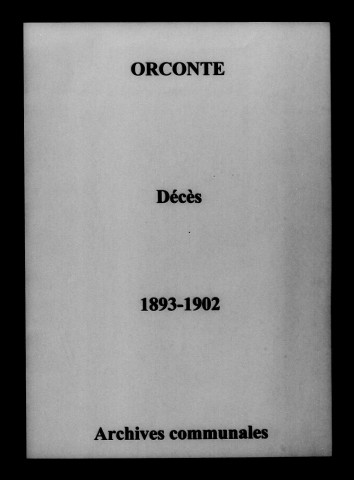 Orconte. Décès 1893-1902