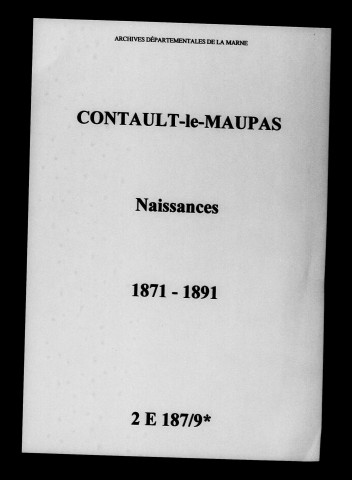 Contault. Naissances 1871-1891