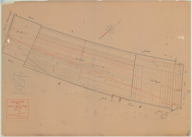 Livry-Louvercy (51326). Section A3 échelle 1/2000, plan mis à jour pour 1933, plan non régulier (papier)