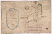 Plan et arpentage d'une pièce de bois situé proche le Petit-Fleury, lieu-dit la Garenne (1724), Hazart - copie du 2 G 1210/19 et 2 G 1210/20 -