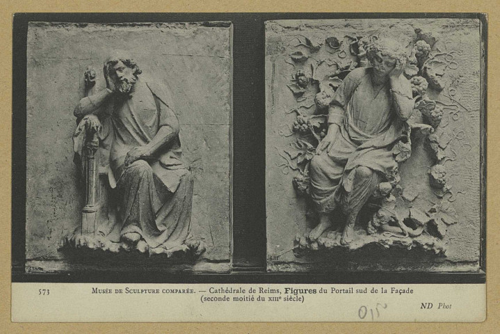 REIMS. 573. Musée de Sculpture comparée. Cathédrale de Reims, Figures du Portail sud de la Façade (seconde moitié du XIIIe siècle) / N.D., phot.