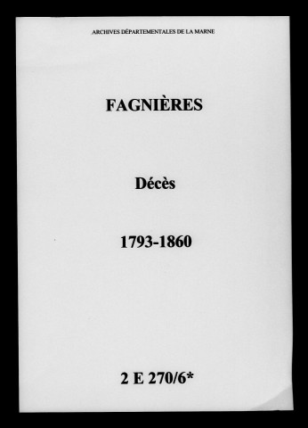 Fagnières. Décès 1793-1860