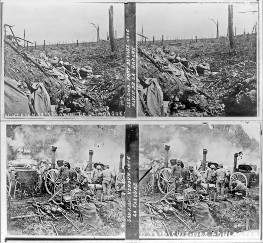 Vaux-Devant-Damloup. Fort de Vaux 1916. Ravin de la Hargne (vue 1). Verdun 1916. La Falouse (vue 2)