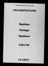 Chaudefontaine. Baptêmes, mariages, sépultures 1760-1792