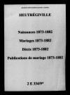 Heutrégiville. Naissances, mariages, décès, publications de mariage 1873-1882