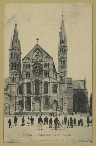 REIMS. 13. Église Saint-Remi - façade.