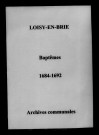 Loisy-en-Brie. Baptêmes 1684-1692