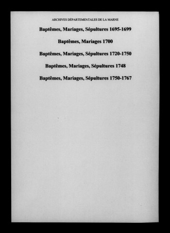 Chantemerle. Baptêmes, mariages, sépultures 1647-1767