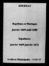 Épernay. Baptêmes, mariages, sépultures 1669-1680