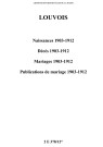 Louvois. Naissances, décès, mariages, publications de mariage 1903-1912