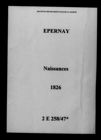 Épernay. Naissances 1826