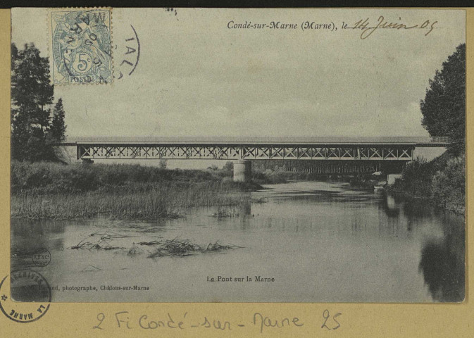 CONDÉ-SUR-MARNE. Le pont sur la Marne / G. Durand, photographe.