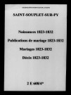 Saint-Souplet. Naissances, publications de mariage, mariages, décès 1823-1832