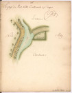 Cayet des plans et figures des prés de l'hotel Dieu de Sainte Manéhould, 1761. Plan n° 26 : Le Gaye du Pont Alille.