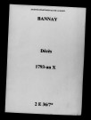 Bannay. Décès 1793-an X