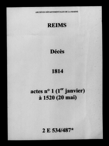 Reims. Décès 1814