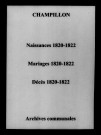 Champillon. Naissances, mariages, décès 1820-1822