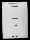 Changy. Mariages 1756