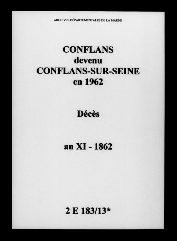 Conflans. Décès an XI-1862