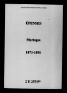 Épense. Mariages 1871-1891