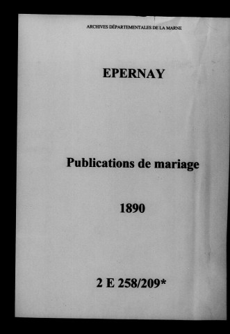 Épernay. Publications de mariage 1890