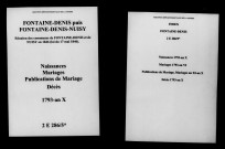 Fontaine-Denis. Naissances, publications de mariage, mariages, décès 1793-an X