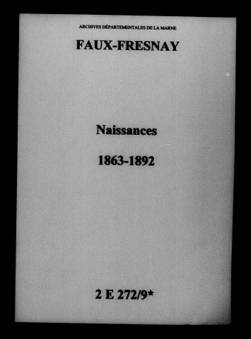 Faux-Fresnay. Naissances 1863-1892
