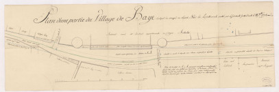 RN 51. Plan d'une partie du village de Baye, la partie du côté de Sézanne, 1778.