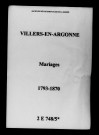 Villers-en-Argonne. Mariages 1793-1870