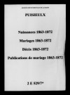 Puisieulx. Naissances, mariages, décès, publications de mariage 1863-1872