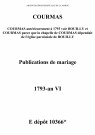Courmas. Publications de mariage 1793-an VI