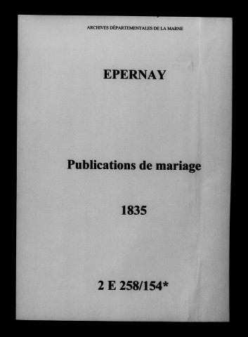 Épernay. Publications de mariage 1835