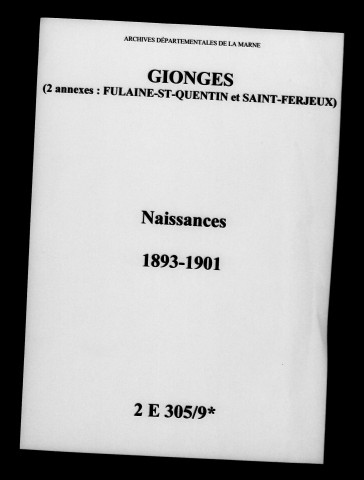 Gionges. Naissances 1893-1901