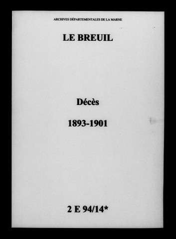 Breuil (Le). Décès 1893-1901